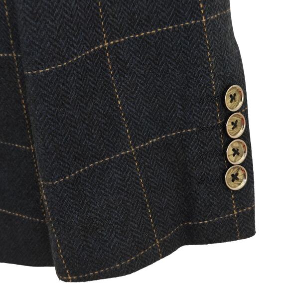 Paisley & Gray Slim Fit Double Breasted Suit Jacket 40R Blue Windowpane Wool - Picture 10 of 16